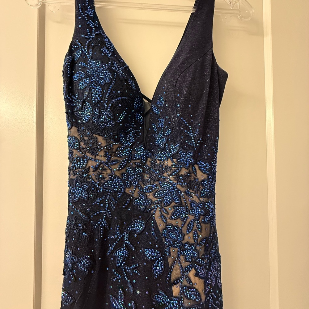 ellie wilde Navy Dress with Embellished Detail